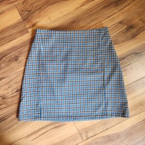 John Galt x Brandy Melville Blue Plaid Mini Skirt Size XS